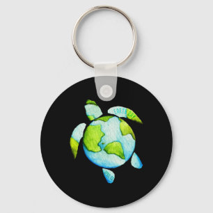 Turtle Sea Turtle Planet April 22 Earth Day Spara Nyckelring