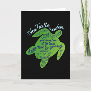Turtle Sea Turtles Ocean Animal Sjöliv Gift Idea Kort