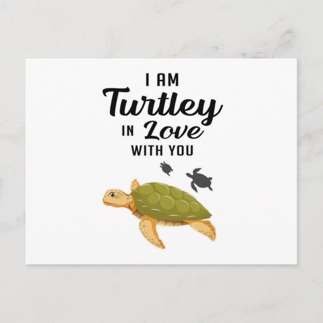 Turtle Sea Turtles Ocean Sjöliv Cute Animal Gift Vykort (Framsida)