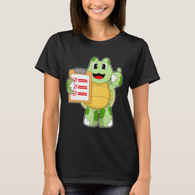 Turtle Secretary Note T Shirt (Framsida)