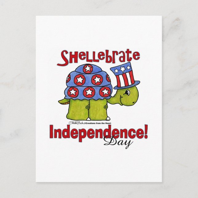 Turtle Shellebrate Independence day! Vykort (Framsida)