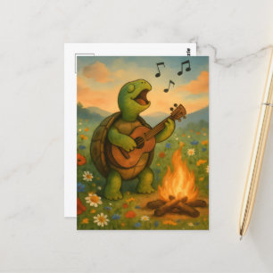 Turtle Singing på Campfire Vykort