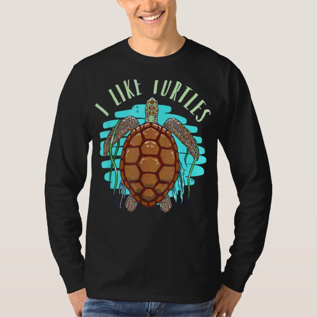 Turtle sköldpadda Vatten T Shirt (Framsida)