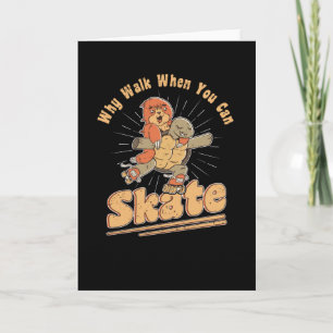 Turtle Sloth Roller Roller Roller Skal Kort