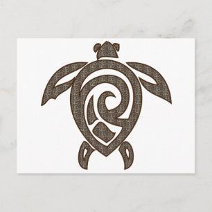 Turtle-snäcka-print Vykort