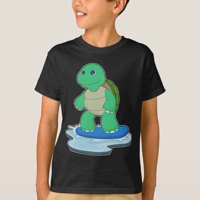 Turtle Snowboard Winter sport T Shirt (Framsida)