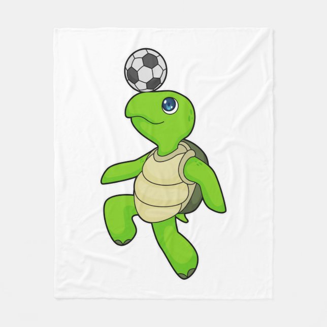 Turtle Soccer-spelare Fleecefilt (Framsidan)