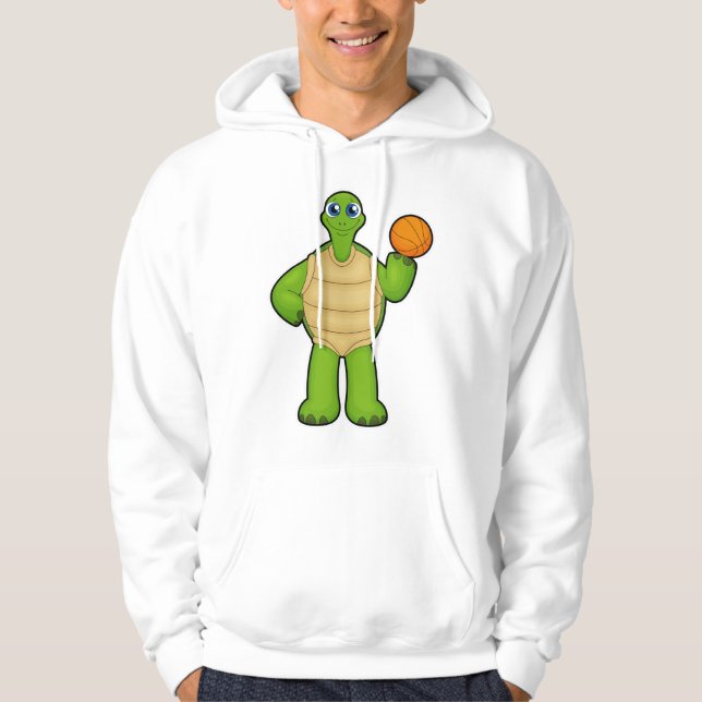 Turtle som Basketball-spelare med Basketball Hoodie (Framsida)