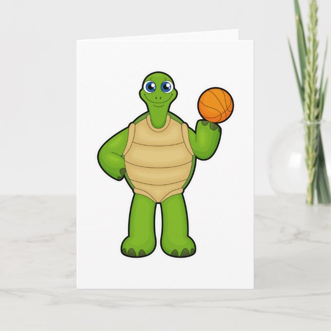 Turtle som Basketball-spelare med Basketball Kort (Framsida)