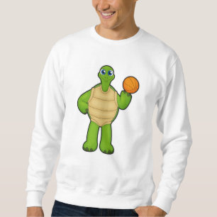 Turtle som Basketball-spelare med Basketball Lång Ärmad Tröja