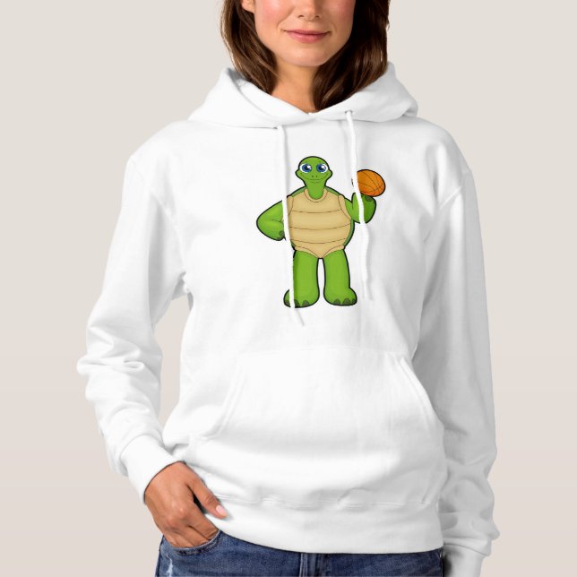 Turtle som Basketball-spelare med Basketball T Shirt (Framsida)