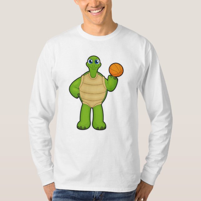 Turtle som Basketball-spelare med Basketball T Shirt (Framsida)