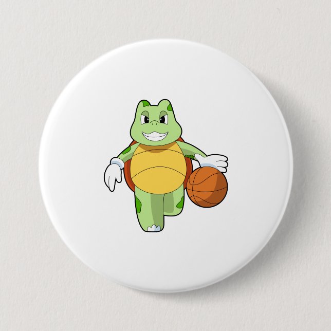 Turtle som basketspelare med Basketball.PNG Knapp (Framsida)