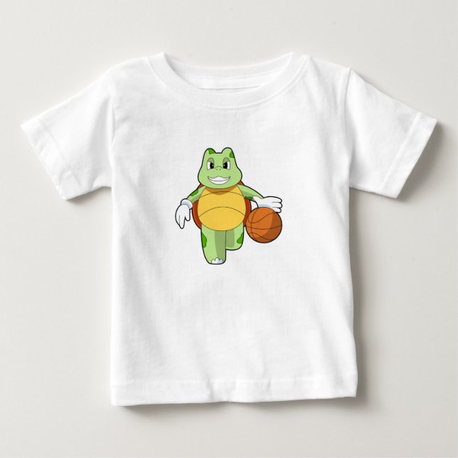 Turtle som basketspelare med Basketball.PNG T Shirt (Framsida)