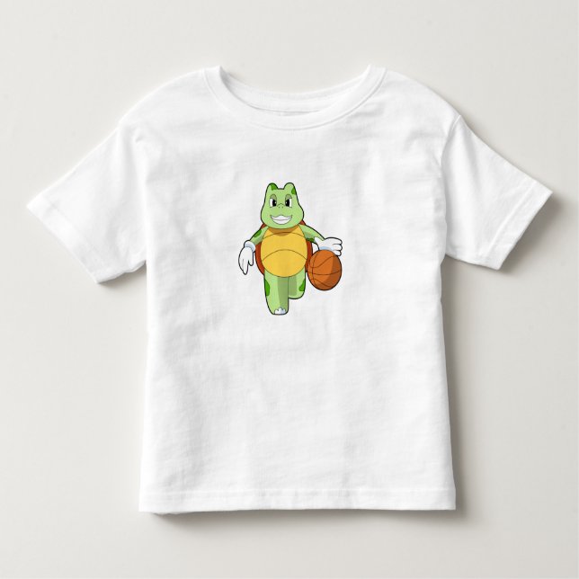 Turtle som basketspelare med Basketball.PNG T Shirt (Framsida)