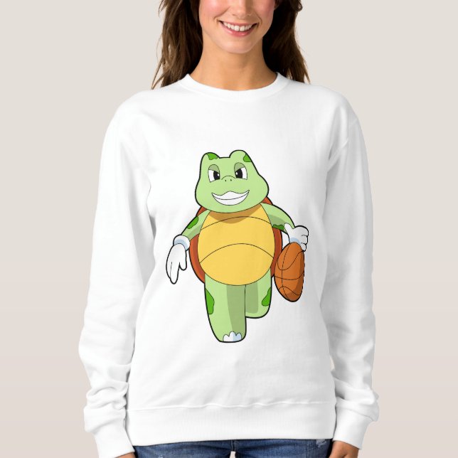Turtle som basketspelare med Basketball.PNG T Shirt (Framsida)