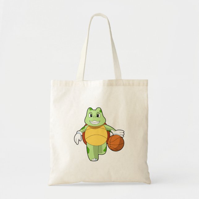 Turtle som basketspelare med Basketball.PNG Tygkasse (Framsidan)
