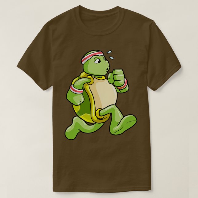 Turtle som Joggare med Sweat and Head T Shirt (Design framsida)