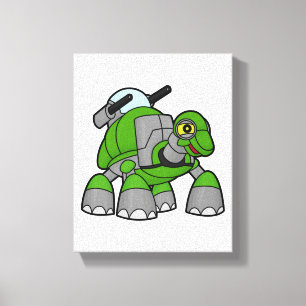 Turtle som Robot med Cannons Canvastryck