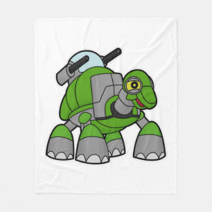 Turtle som Robot med Cannons Fleecefilt