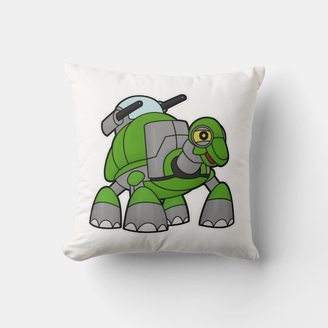 Turtle som Robot med Cannons Kudde (Framsida)