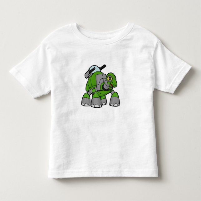 Turtle som Robot med Cannons T Shirt (Framsida)