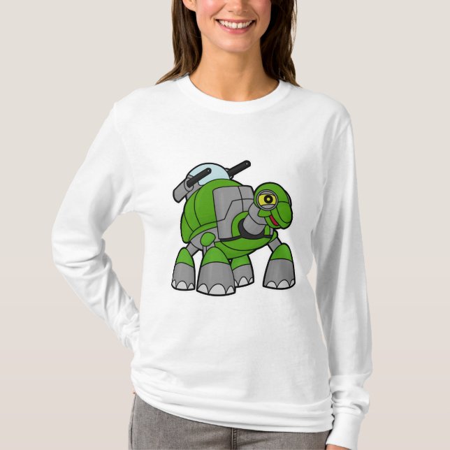 Turtle som Robot med Cannons T Shirt (Framsida)