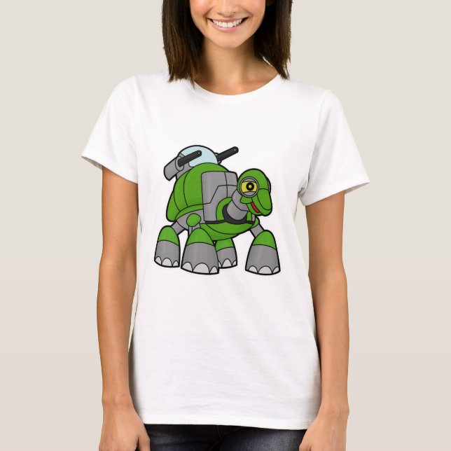 Turtle som Robot med Cannons T Shirt (Framsida)