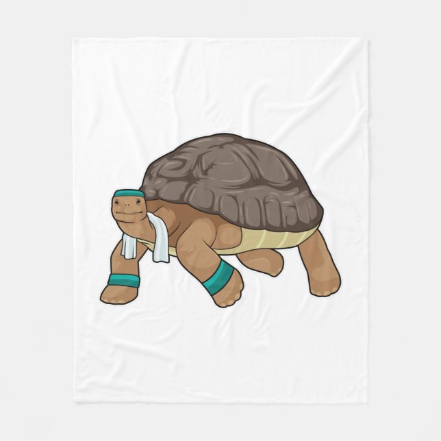 Turtle som Springer med Towel Fleecefilt (Framsidan)