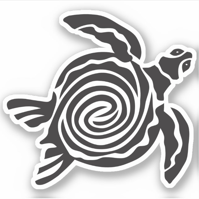 Turtle Spiral Contour Stickers Klistermärken (Framsida)