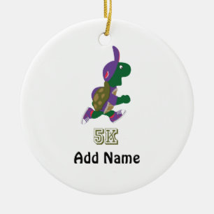Turtle Springer 5K - Lila Julgransprydnad Keramik