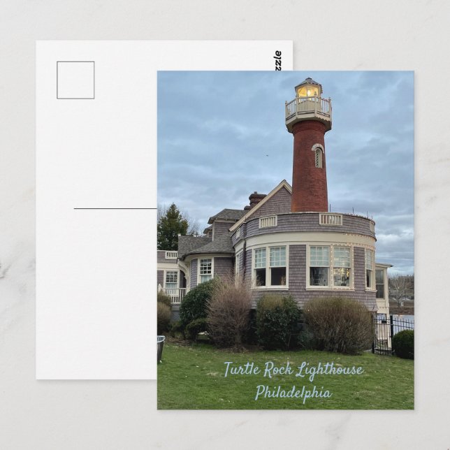 Turtle Sten Lighthouse Philadelphia Postcard Vykort (Fram/baksida)