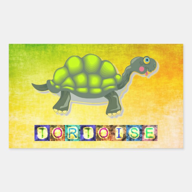 Turtle Sticker Rektangulärt Klistermärke (Framsida)