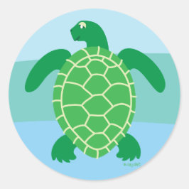 Turtle Sticker Runt Klistermärke