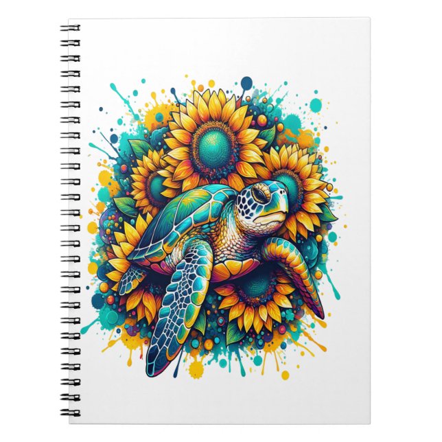Turtle Sunblomma Anteckningsbok (Framsidan)