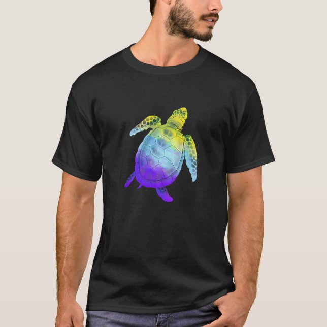 Turtle Sunglasses non-Binary Flagga LGBT Non-Binar T Shirt (Framsida)