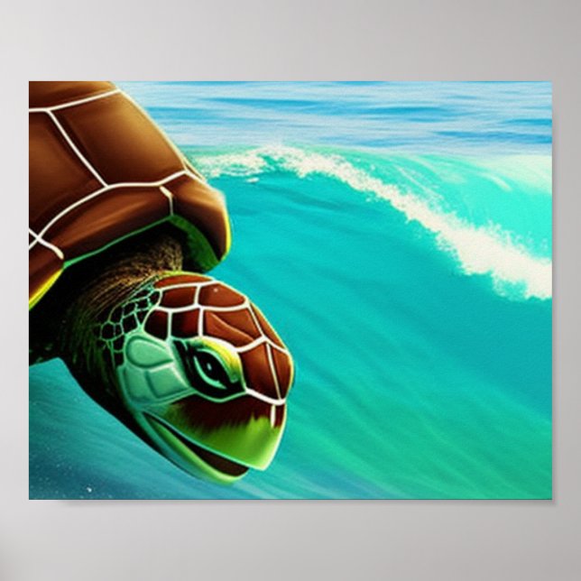 Turtle Surfa Poster (Framsidan)