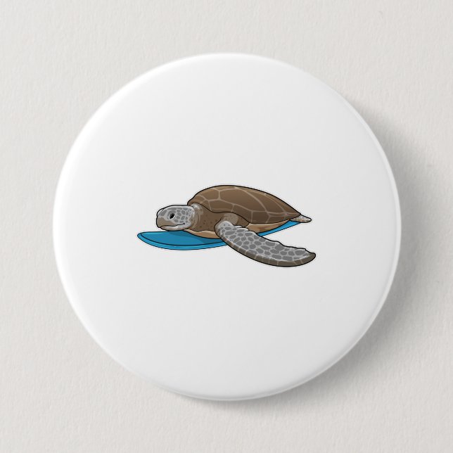 Turtle Surfer Surfboard Knapp (Framsida)