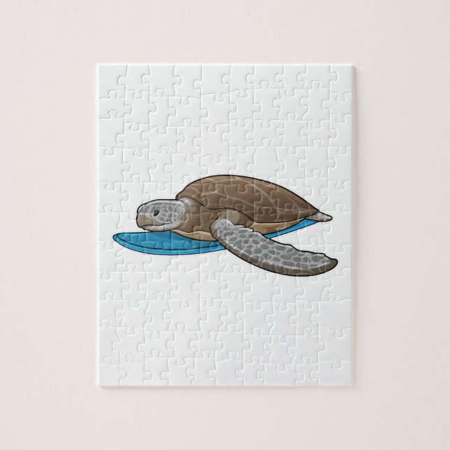 Turtle Surfer Surfboard Pussel (Vertikal)