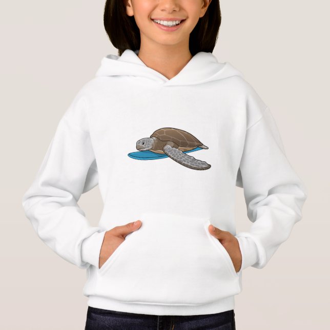 Turtle Surfer Surfboard T Shirt (Framsida)