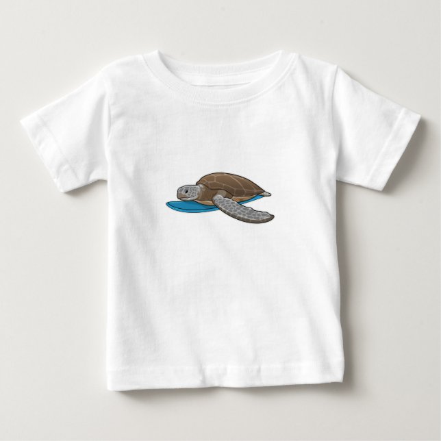 Turtle Surfer Surfboard T Shirt (Framsida)
