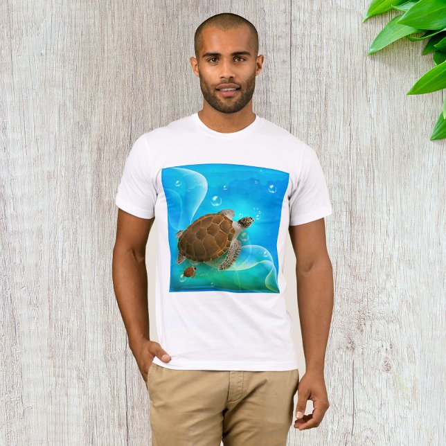 Turtle Swimming Manar T-Shirt (Skapare uppladdad)