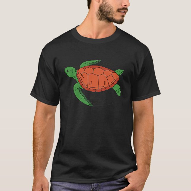 turtle swimming t shirt (Framsida)