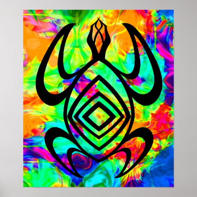 Turtle Symmetry Tiedye Poster (Framsidan)