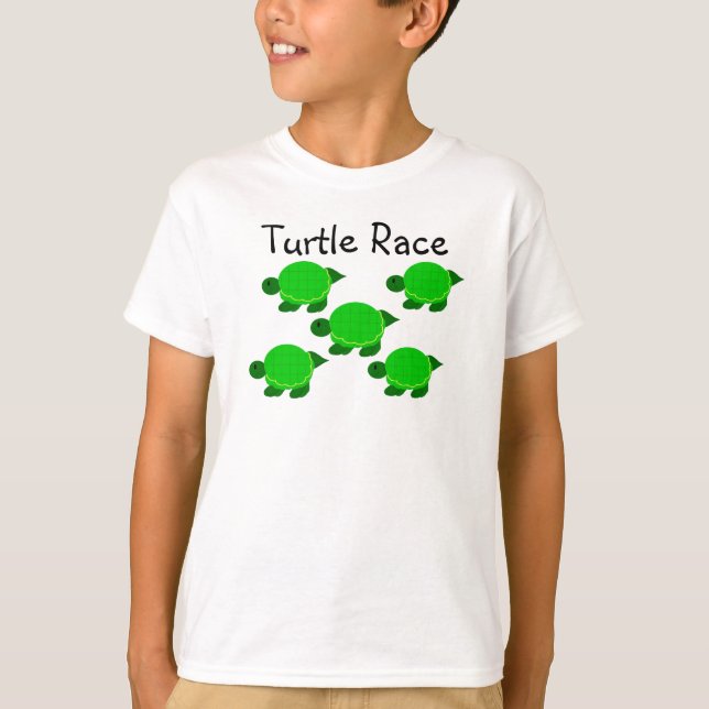Turtle Tävling Grönt Turtle Tee (Framsida)