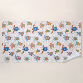 Turtle Tävling Mosaic Multifärgad Beach Towel