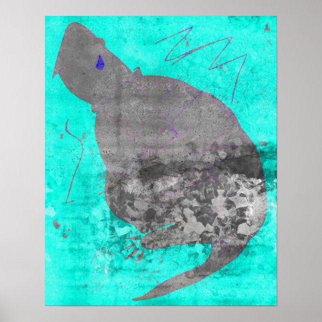 Turtle Teardrop 16 x 10 affisch (Framsidan)