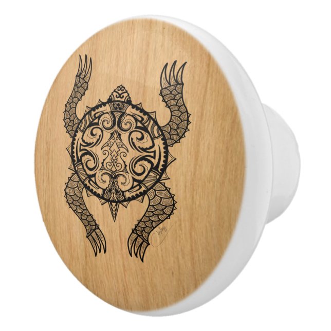 Turtle Teckning Knopp (Höger)