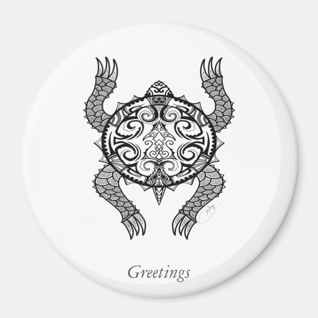 Turtle Teckning Magnet (Framsidan)