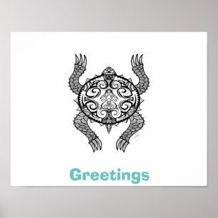 Turtle Teckning Poster